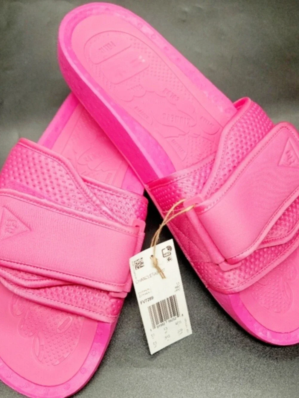 Adidas Boost x Pharrel HU Chancletas Slides Sz 10 Men Lot Of 2 NIB Pink/Yellow
